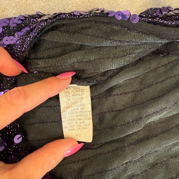 Vintage Purple Sequin Sleeveless Dress - Picture 6 of 10